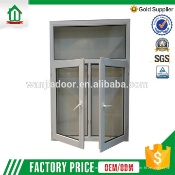 Nueva venta caliente pvc ventana abatible WJ nueva ventana de vidrio de diseño con persianas